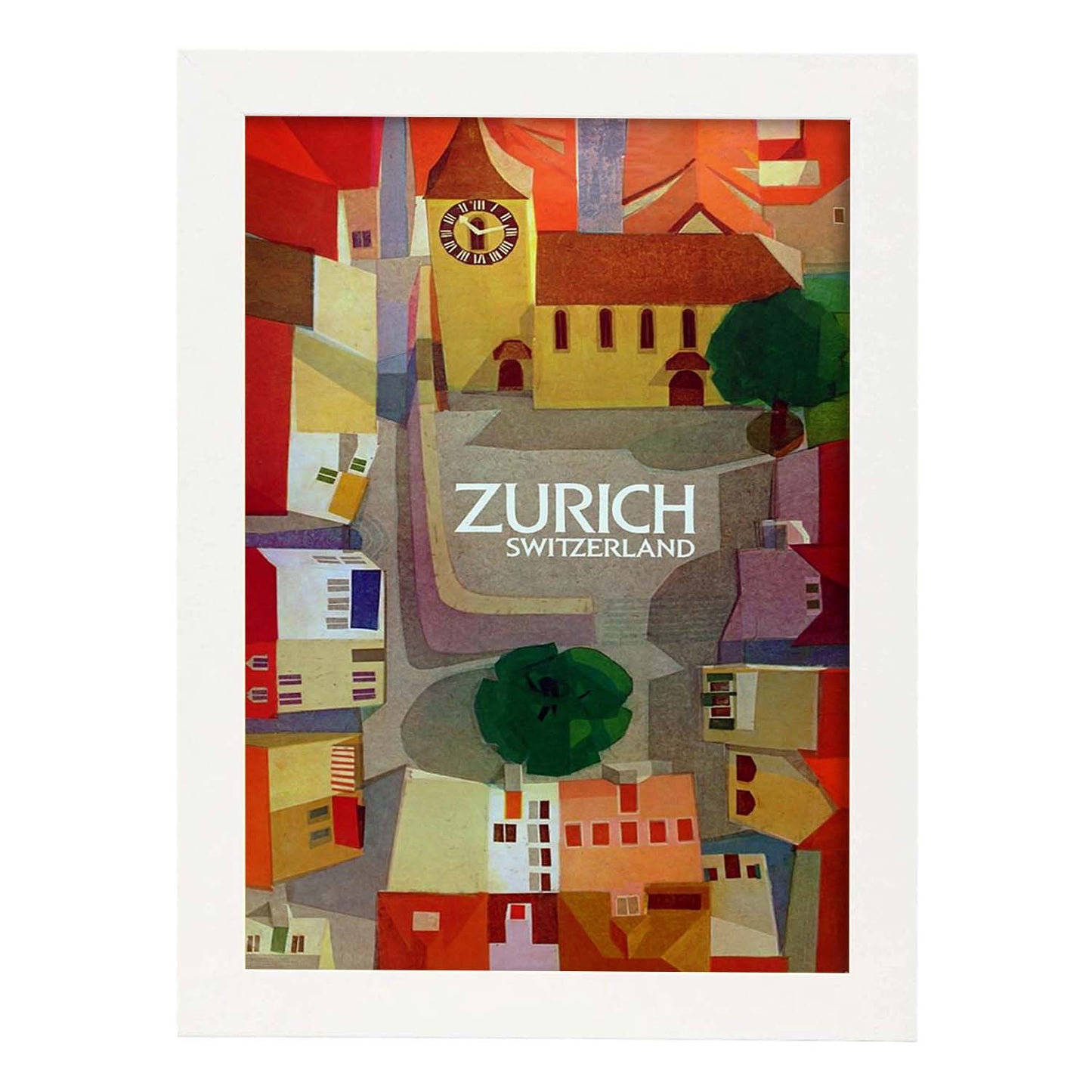 Poster vintage de Zurich. con imágenes vintage y de publicidad antigua.-Artwork-Nacnic-A3-Marco Blanco-Nacnic Estudio SL