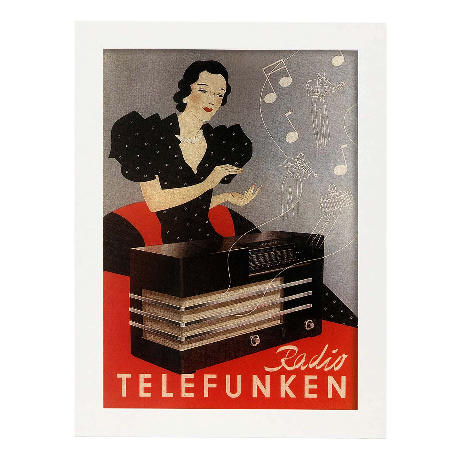 Poster vintage. Anuncio vinate Radio-Telefunken de 1935..-Artwork-Nacnic-A4-Marco Blanco-Nacnic Estudio SL