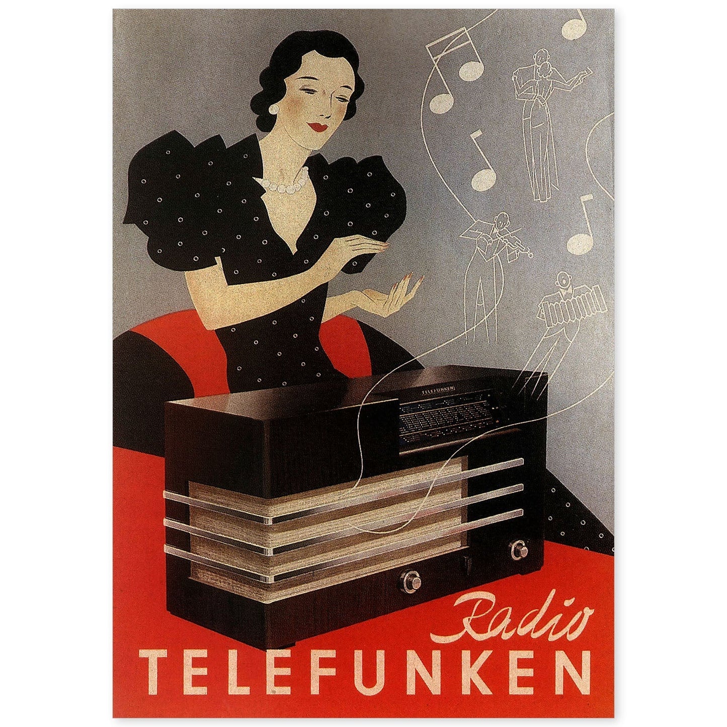 Poster vintage. Anuncio vinate Radio-Telefunken de 1935..-Artwork-Nacnic-A4-Sin marco-Nacnic Estudio SL