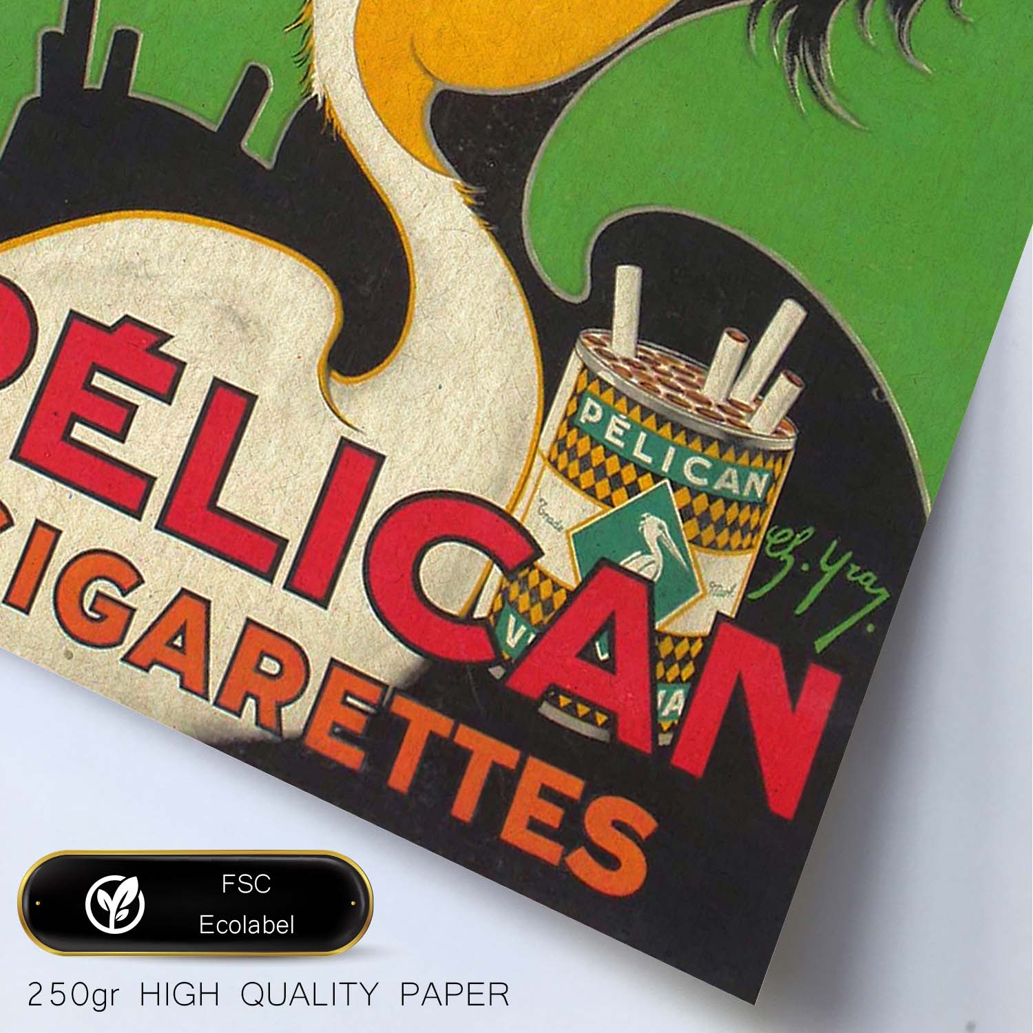 Poster vintage. Anuncio vintage cigarettes Pélican.-Artwork-Nacnic-Nacnic Estudio SL