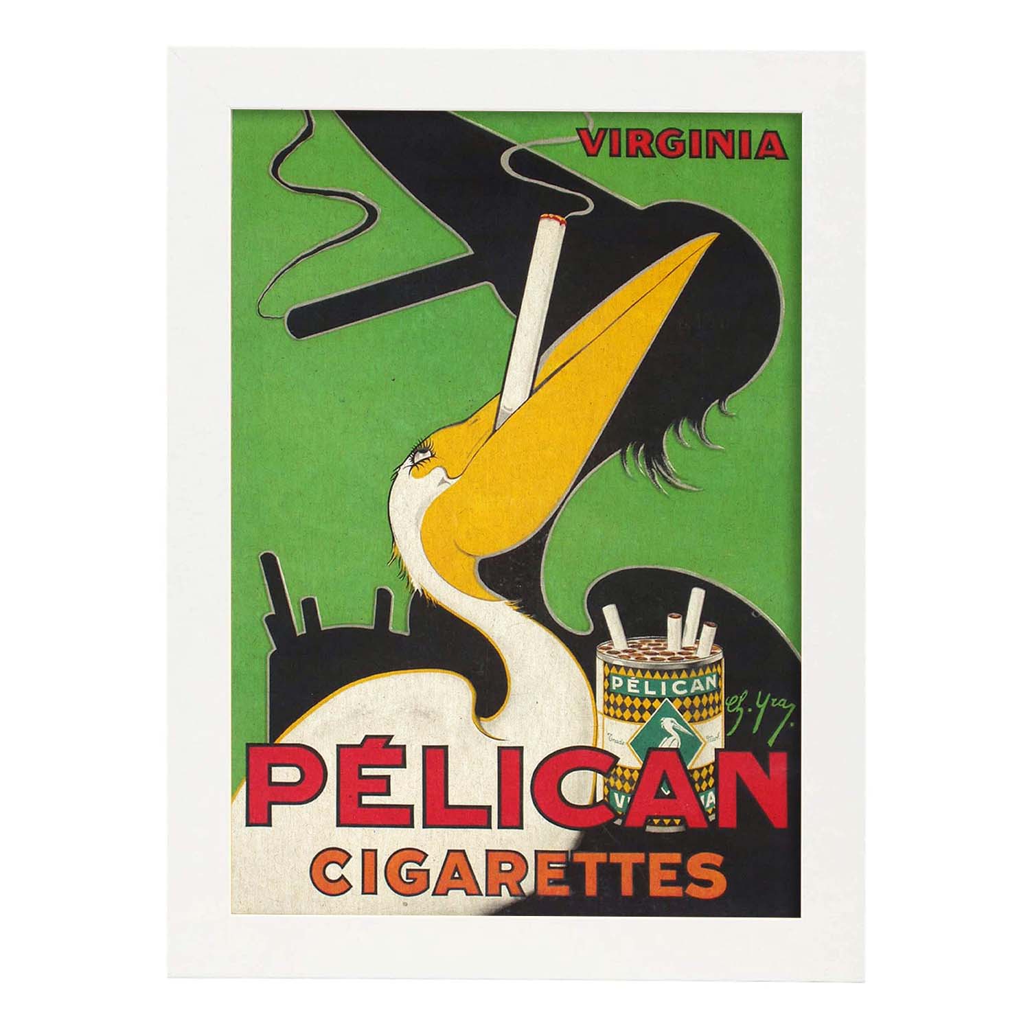 Poster vintage. Anuncio vintage cigarettes Pélican.-Artwork-Nacnic-A3-Marco Blanco-Nacnic Estudio SL