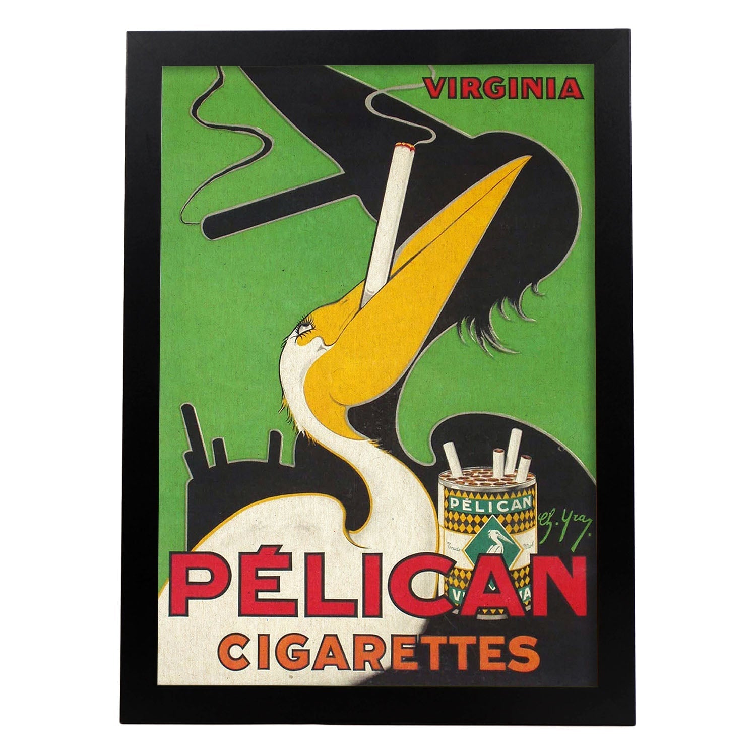 Poster vintage. Anuncio vintage cigarettes Pélican.-Artwork-Nacnic-A3-Marco Negro-Nacnic Estudio SL