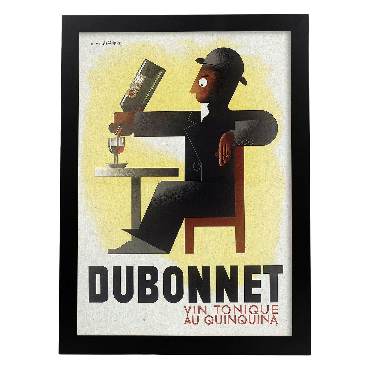 Poster vintage. Anuncio vintage de Dubo Dubon Dubonnet de 1932..-Artwork-Nacnic-A3-Marco Negro-Nacnic Estudio SL