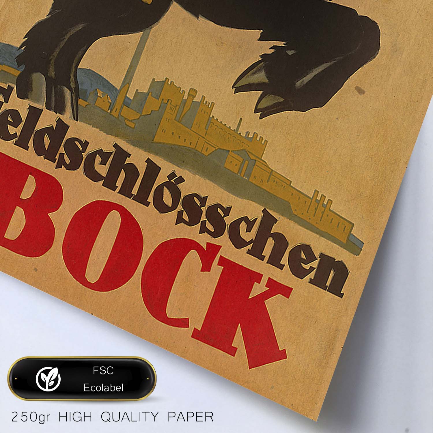 Poster vintage. Anuncio vintage de feldschlösschen BOCK.-Artwork-Nacnic-Nacnic Estudio SL