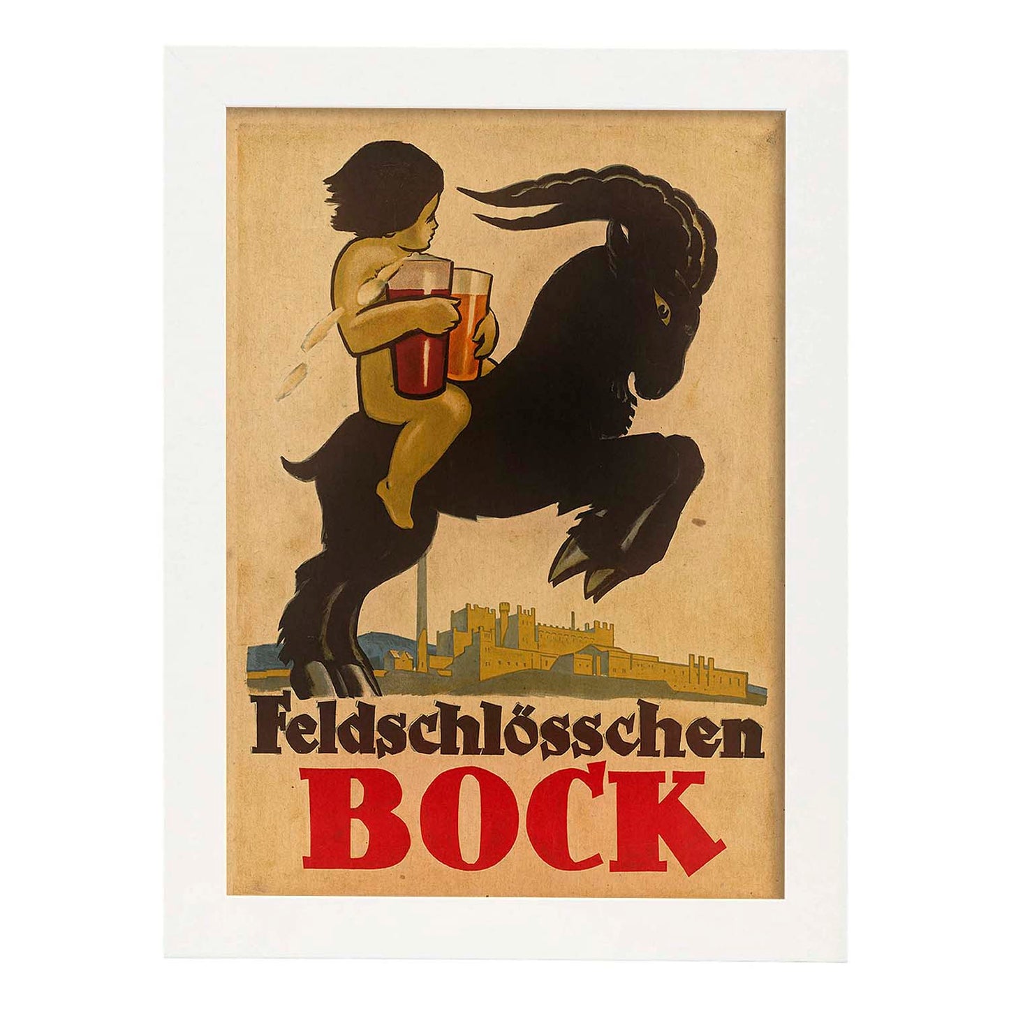Poster vintage. Anuncio vintage de feldschlösschen BOCK.-Artwork-Nacnic-A3-Marco Blanco-Nacnic Estudio SL