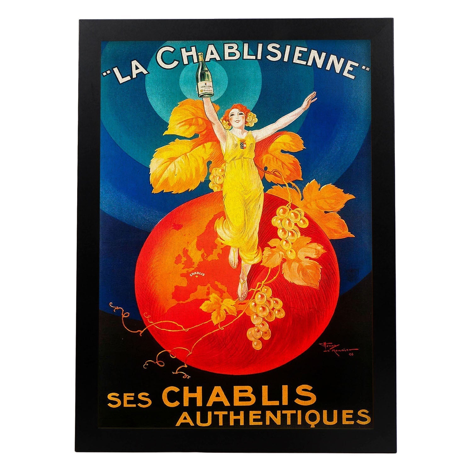 Poster vintage. Anuncio vintage de La Chablisienne.-Artwork-Nacnic-A3-Marco Negro-Nacnic Estudio SL