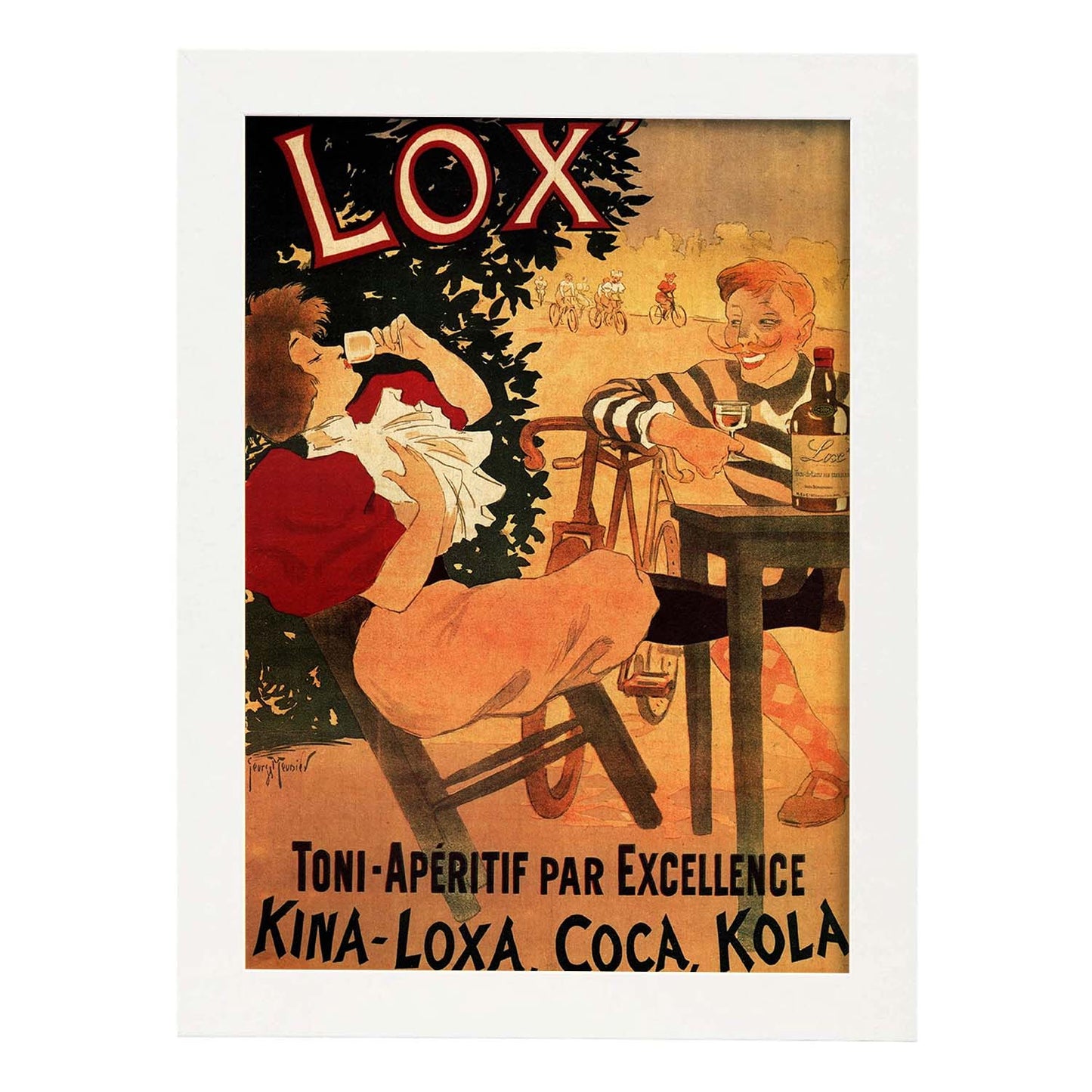 Poster vintage. Anuncio vintage de LOX Toni-Aperitif Par Excellence, Kina-Loxa. Coca Kola de 1895..-Artwork-Nacnic-A3-Marco Blanco-Nacnic Estudio SL