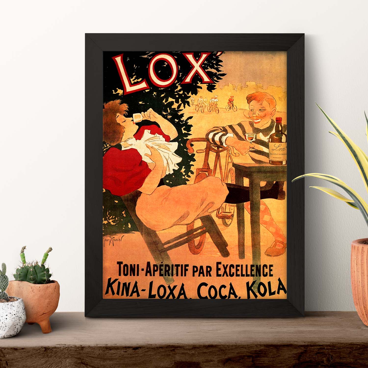Poster vintage. Anuncio vintage de LOX Toni-Aperitif Par Excellence, Kina-Loxa. Coca Kola de 1895..-Artwork-Nacnic-Nacnic Estudio SL