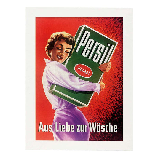 Poster vintage. Anuncio vintage de Persil de los años 50..-Artwork-Nacnic-A4-Marco Blanco-Nacnic Estudio SL