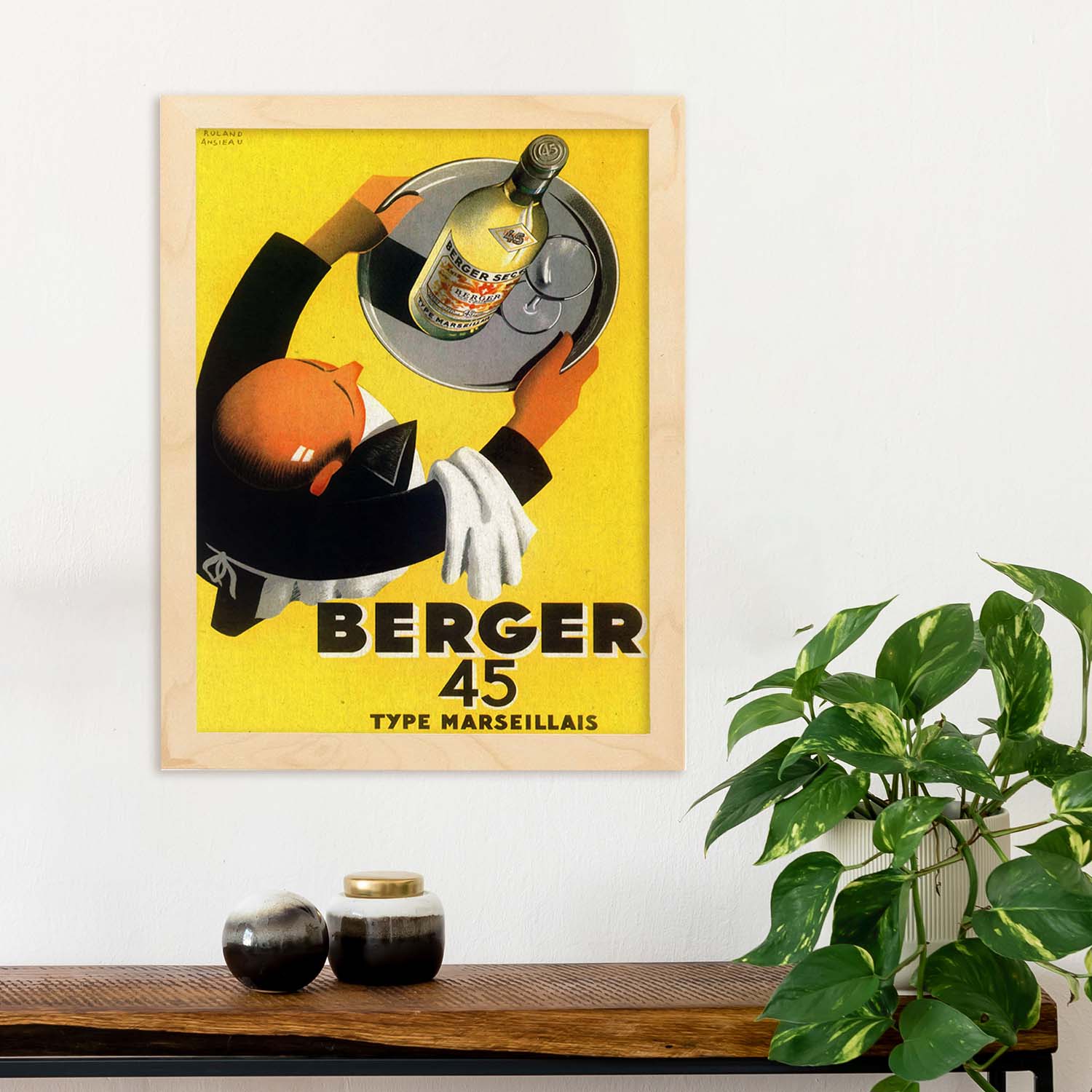 Poster vintage. Anuncio vintage de vino frances Berger 45 de 1935..-Artwork-Nacnic-Nacnic Estudio SL