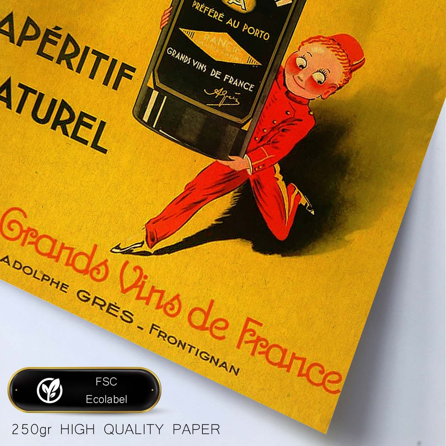 Poster vintage. Anuncio vintage de vino frances de Fred - Zizi.-Artwork-Nacnic-Nacnic Estudio SL