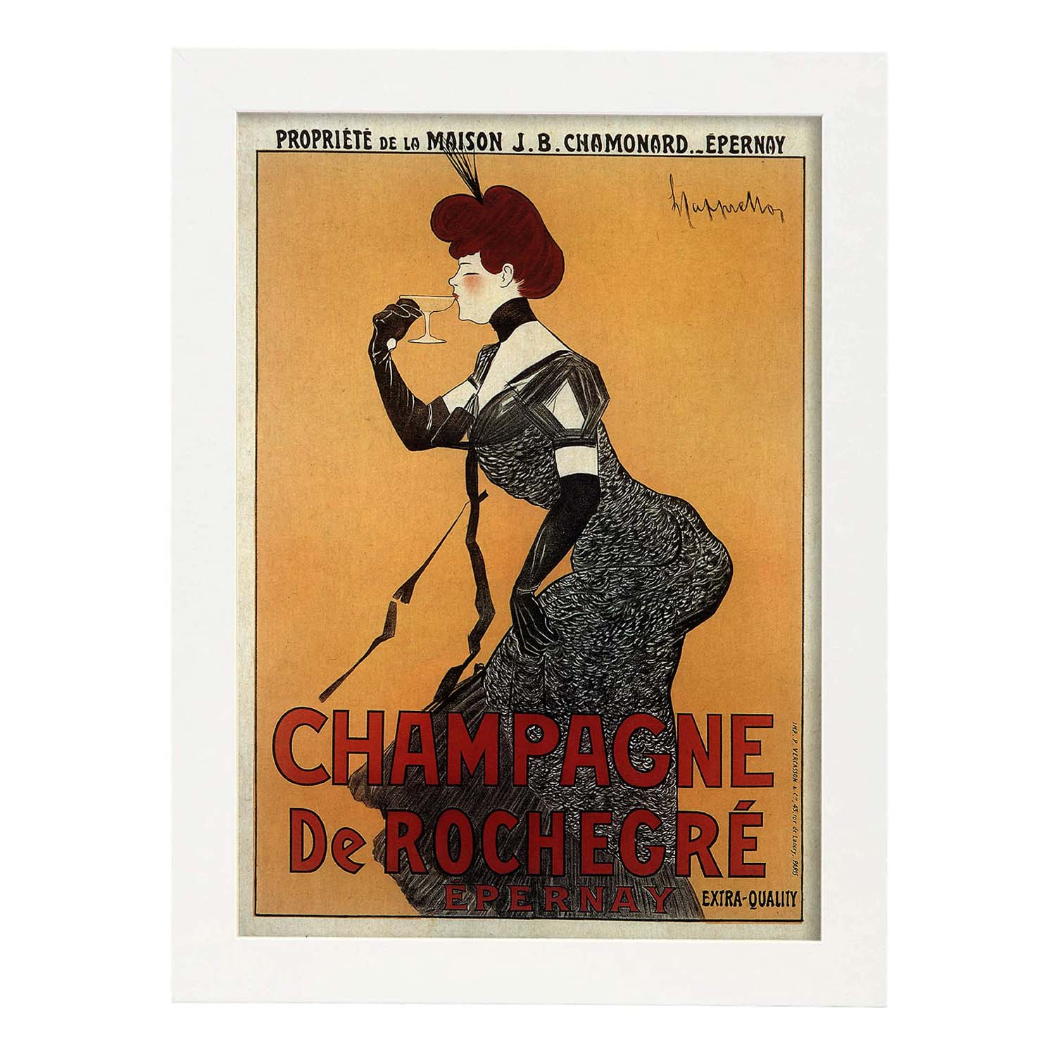 Poster vintage. Anuncio vintage frances de Champagne De Rochegré.-Artwork-Nacnic-A3-Marco Blanco-Nacnic Estudio SL