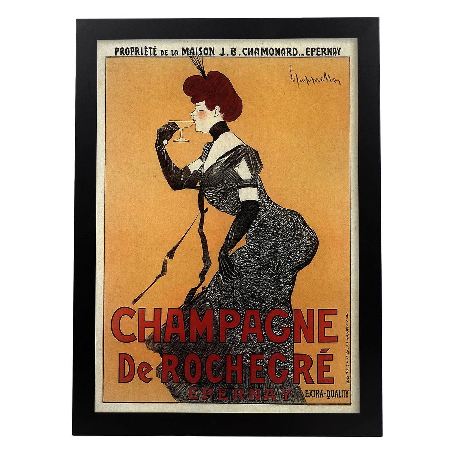 Poster vintage. Anuncio vintage frances de Champagne De Rochegré.-Artwork-Nacnic-A3-Marco Negro-Nacnic Estudio SL