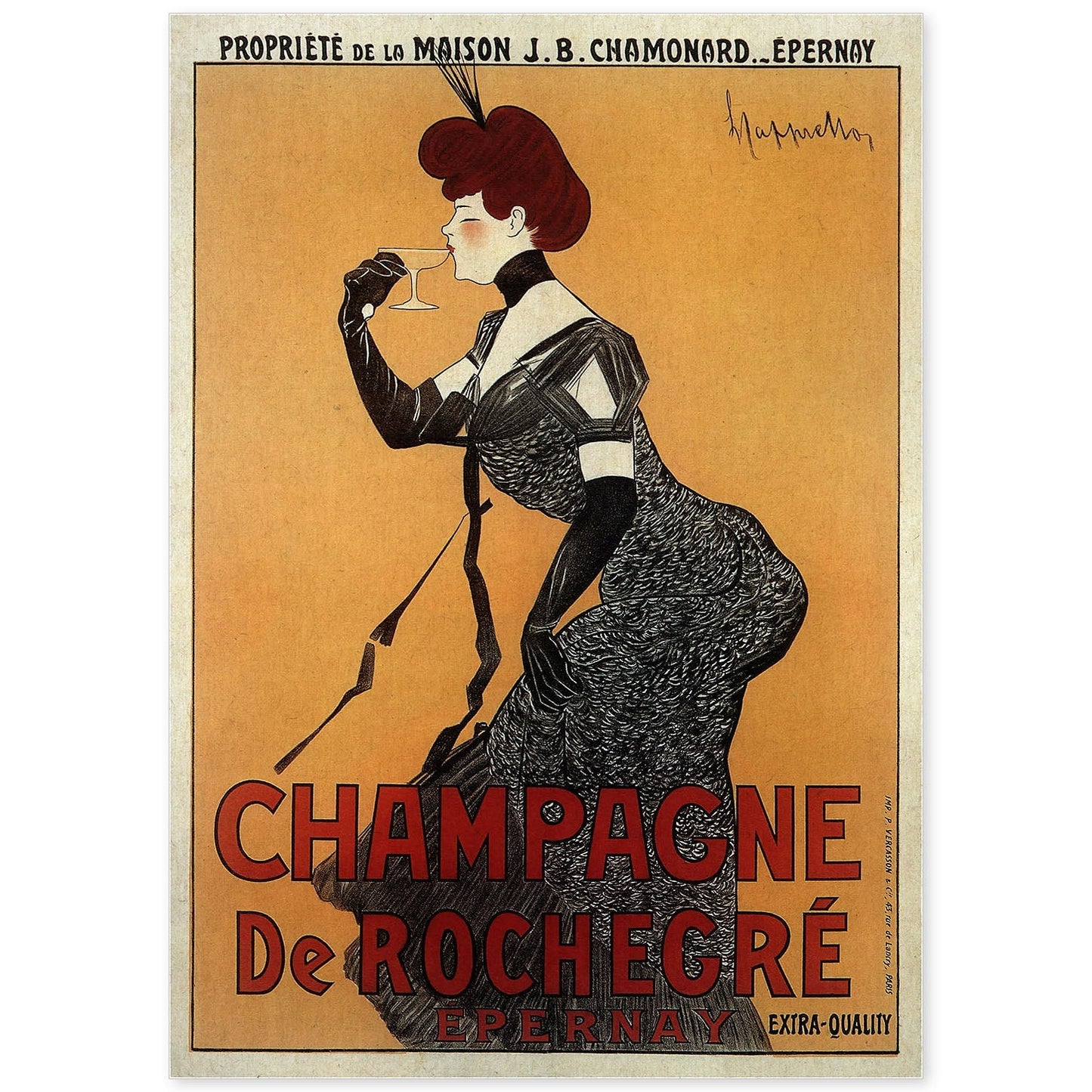 Poster vintage. Anuncio vintage frances de Champagne De Rochegré.-Artwork-Nacnic-A4-Sin marco-Nacnic Estudio SL