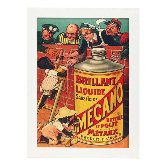 Poster vintage. Anuncio vintage frances de Mécano.-Artwork-Nacnic-A4-Marco Blanco-Nacnic Estudio SL