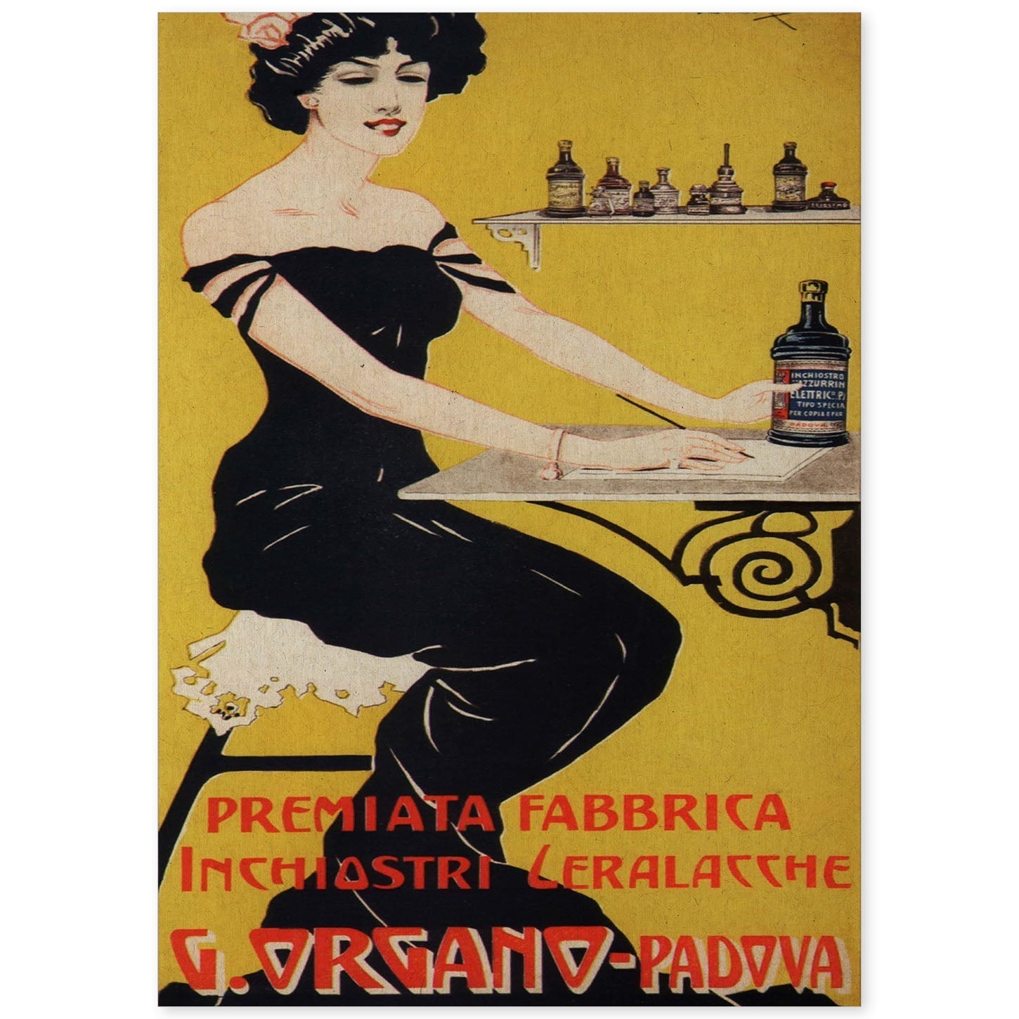 Poster vintage. Anuncio vintage italiano de G. Organo - Padova.-Artwork-Nacnic-A4-Sin marco-Nacnic Estudio SL