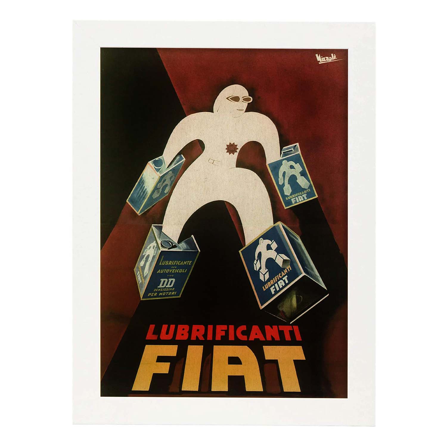 Poster vintage. Anuncio vintage italiano de lubricante Fiat.-Artwork-Nacnic-A3-Marco Blanco-Nacnic Estudio SL