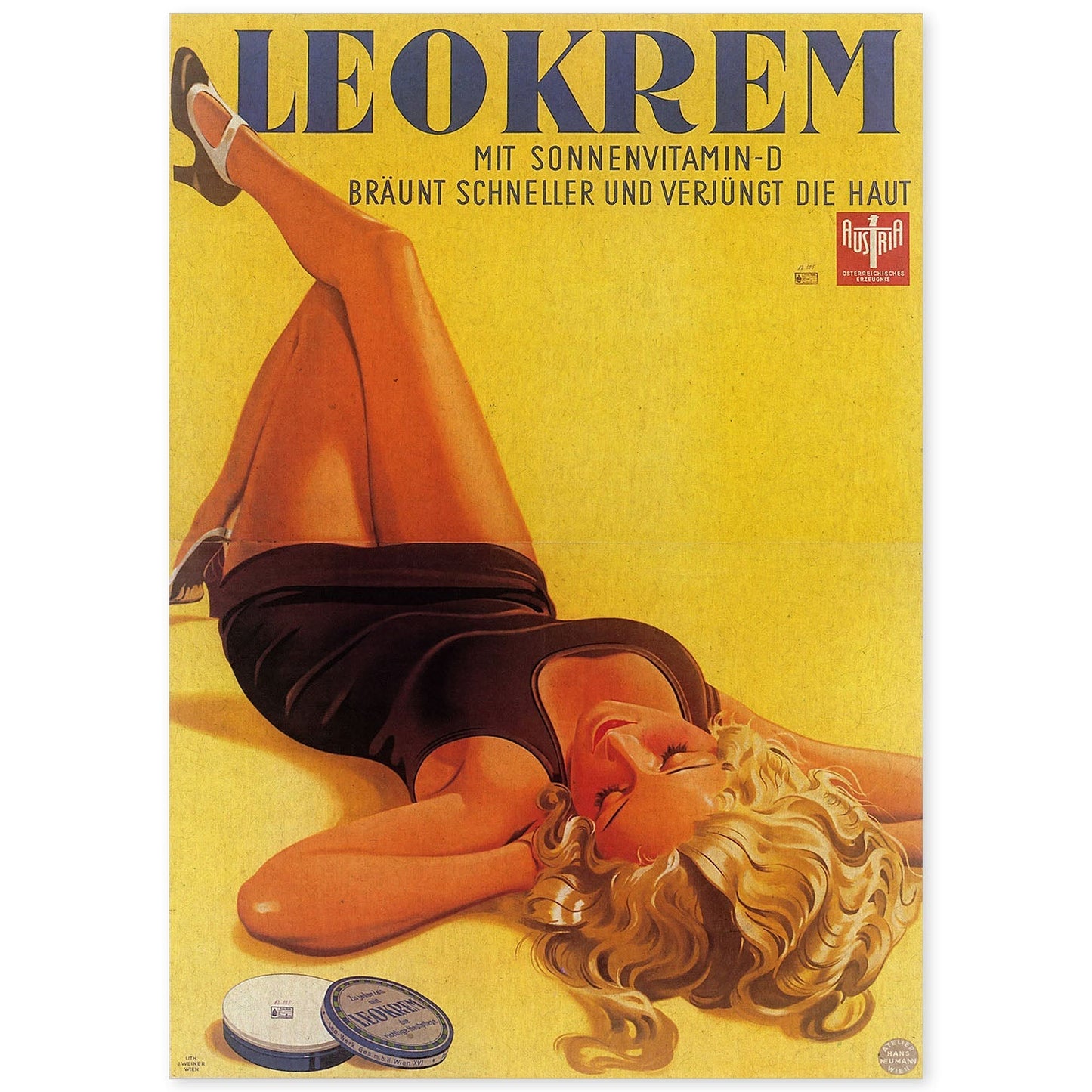 Poster vintage. Anuncio vintage Leokrem Austria 1934..-Artwork-Nacnic-A4-Sin marco-Nacnic Estudio SL