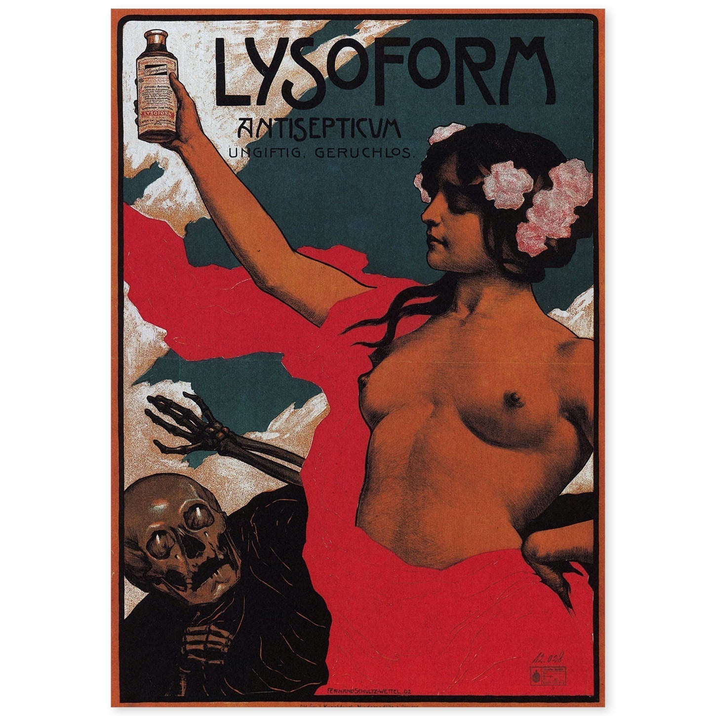 Poster vintage. Anuncio vintage Lysoform Antisepticua de 1002.-Artwork-Nacnic-A4-Sin marco-Nacnic Estudio SL