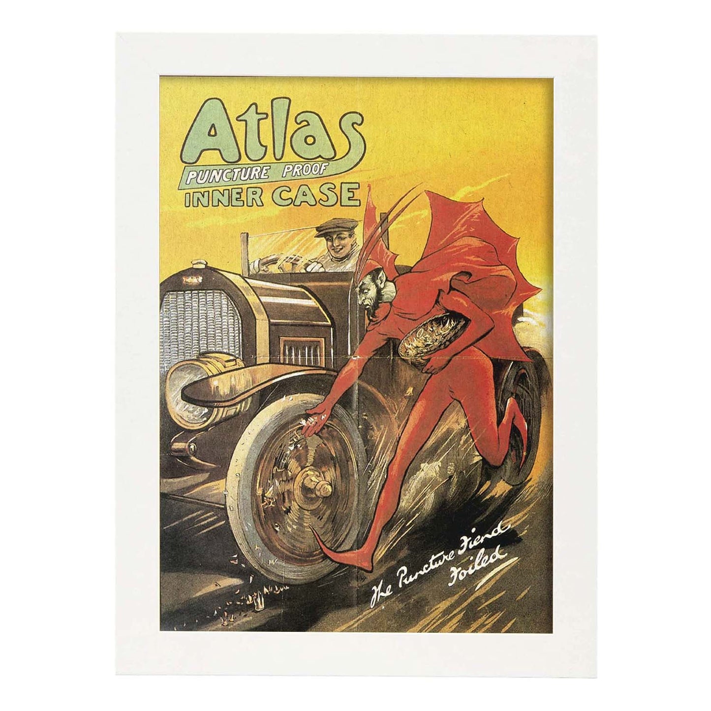 Poster vintage. Anuncio vintage ruedas Atlas de 1900.-Artwork-Nacnic-A3-Marco Blanco-Nacnic Estudio SL