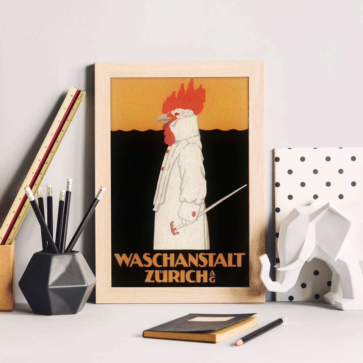 Poster vintage. Anuncio vintage Waschanstalt Zurich de 1905.-Artwork-Nacnic-Nacnic Estudio SL
