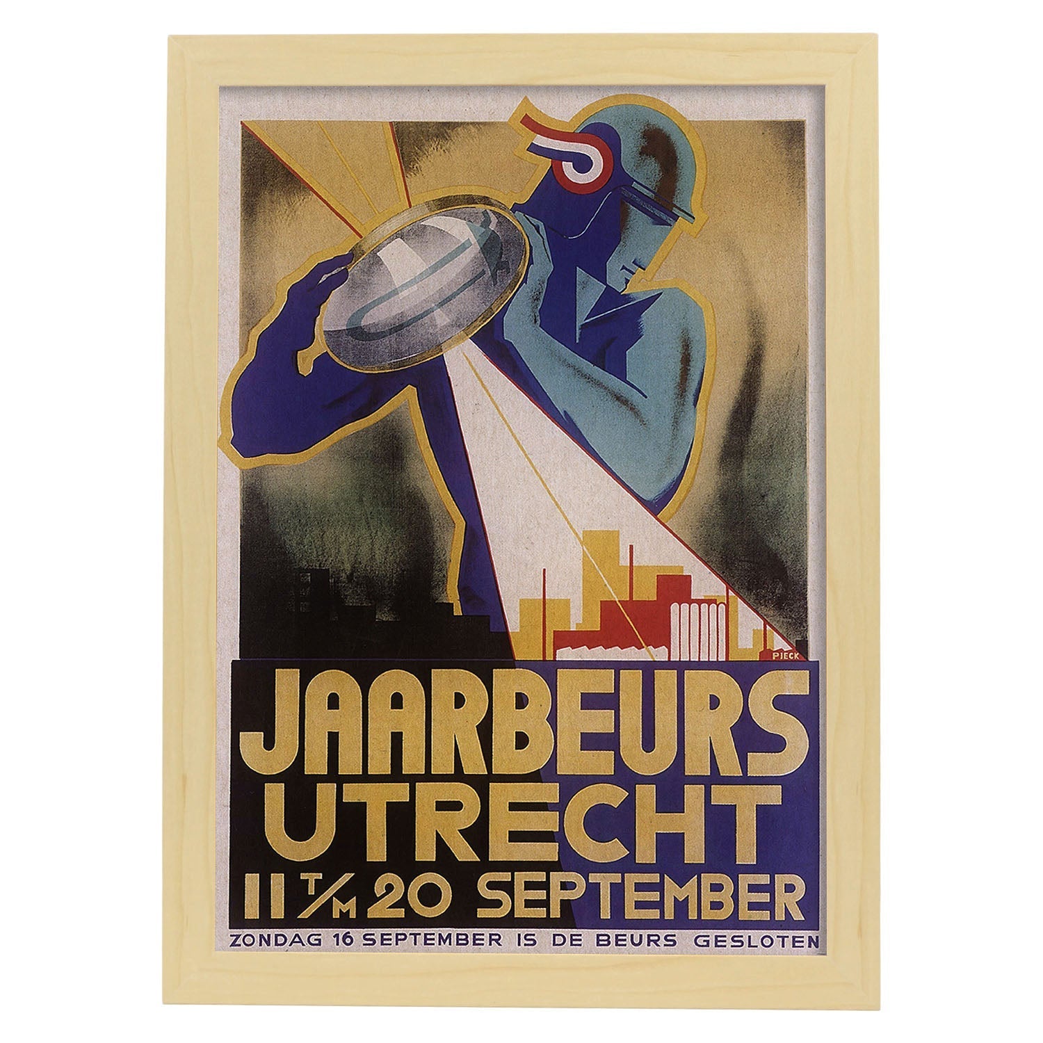 Poster vintage. Cartel Art Deco "Utrecht".-Artwork-Nacnic-A3-Marco Madera clara-Nacnic Estudio SL