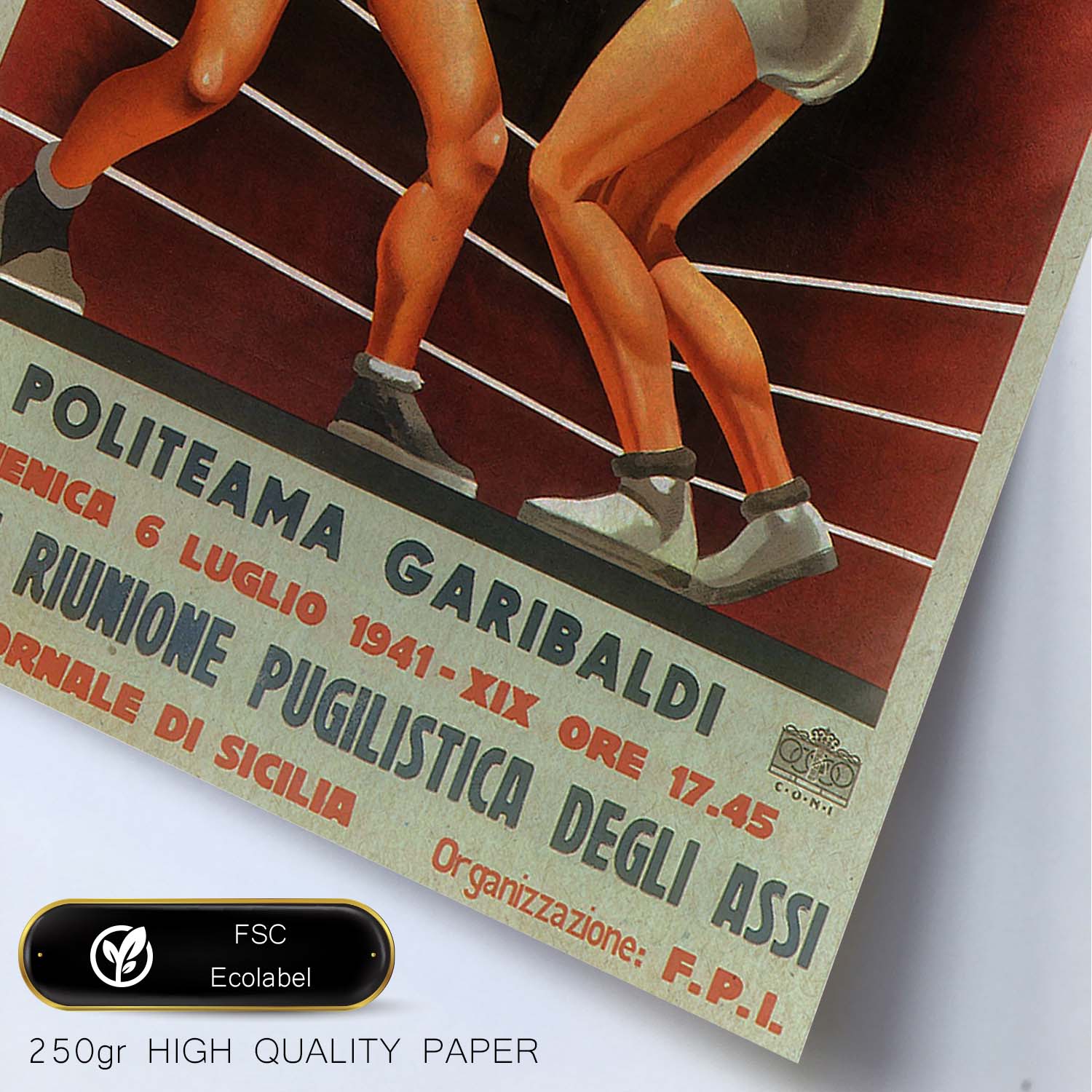 Poster vintage. Cartel boxeo vintage "Politeama Garibaldi".-Artwork-Nacnic-Nacnic Estudio SL
