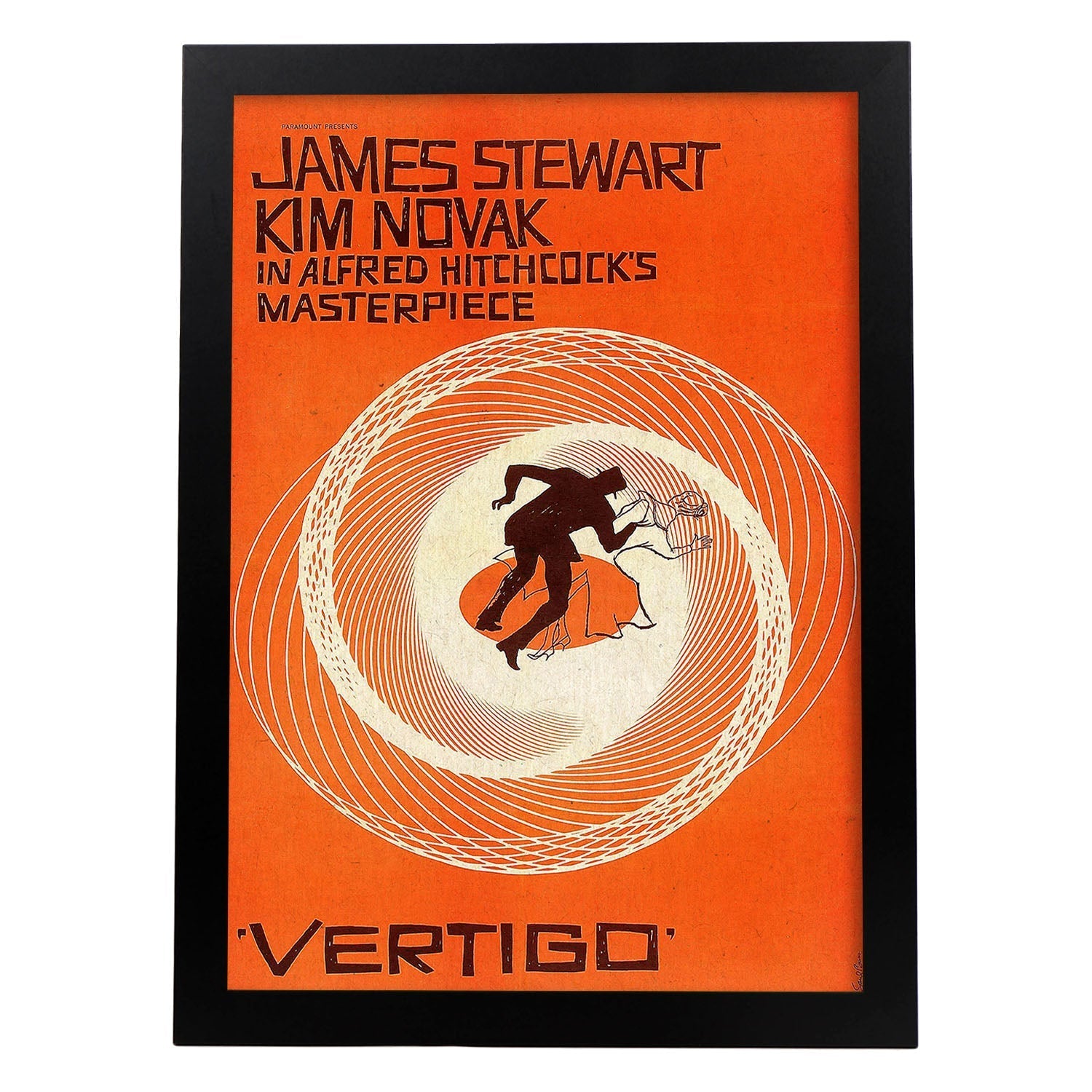 Poster vintage. Cartel cine vintage "Vertigo - Hitchcock".-Artwork-Nacnic-A3-Marco Negro-Nacnic Estudio SL