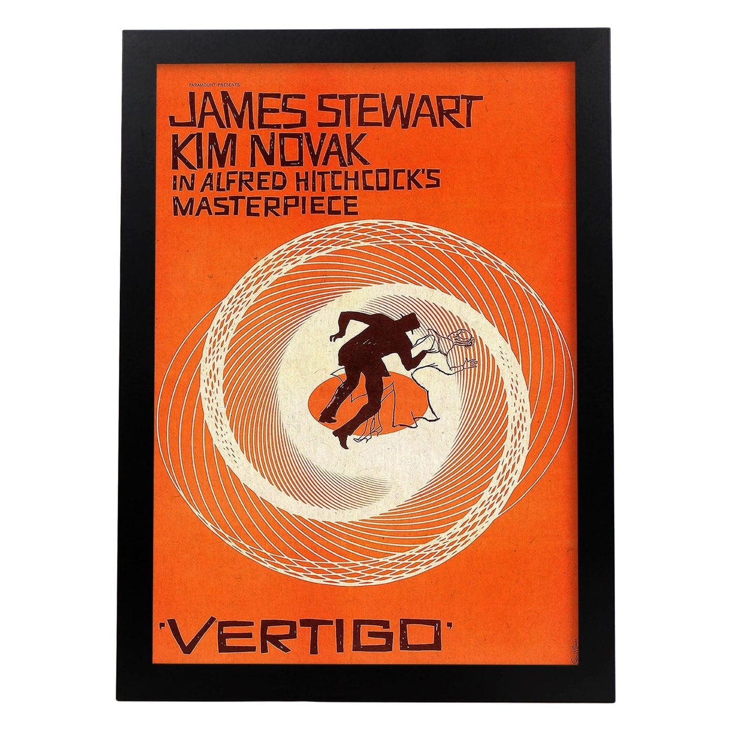 Poster vintage. Cartel cine vintage "Vertigo - Hitchcock".-Artwork-Nacnic-A4-Marco Negro-Nacnic Estudio SL