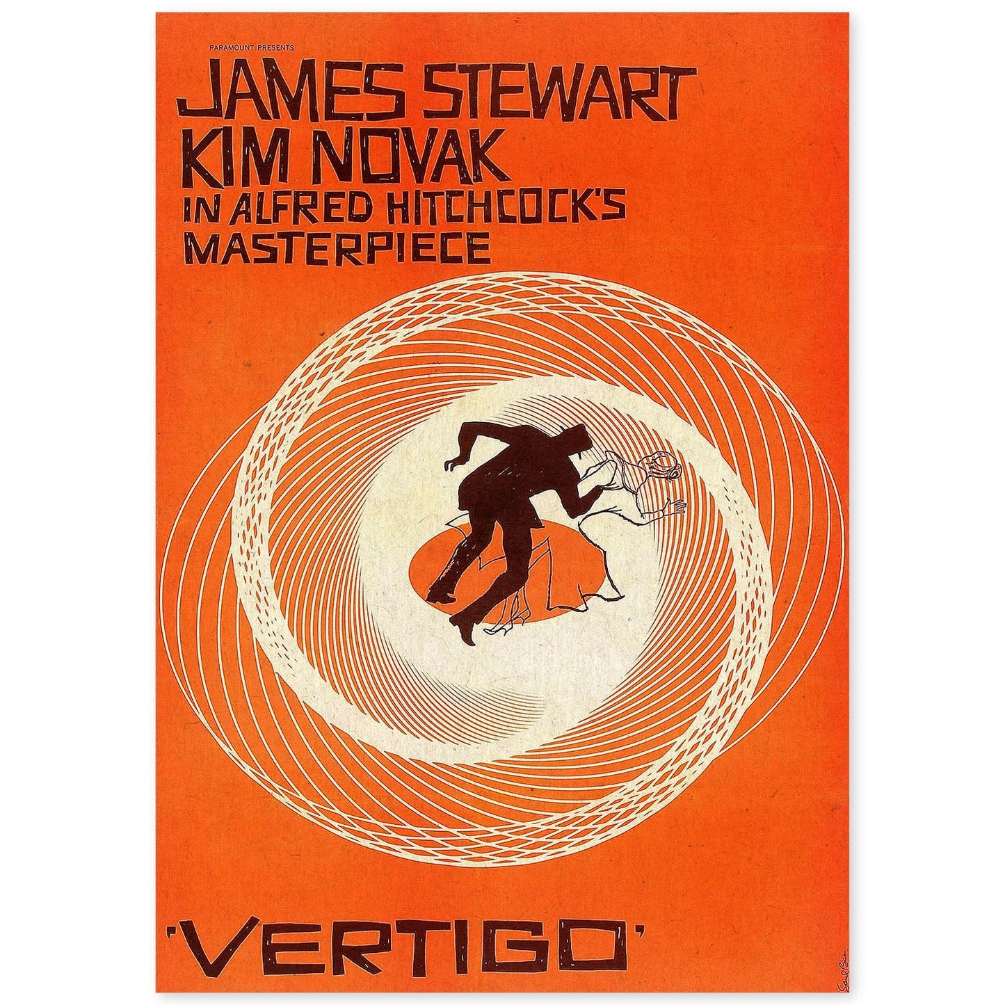 Poster vintage. Cartel cine vintage "Vertigo - Hitchcock".-Artwork-Nacnic-A4-Sin marco-Nacnic Estudio SL