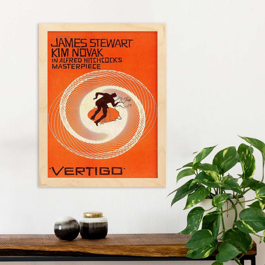 Poster vintage. Cartel cine vintage "Vertigo - Hitchcock".-Artwork-Nacnic-Nacnic Estudio SL