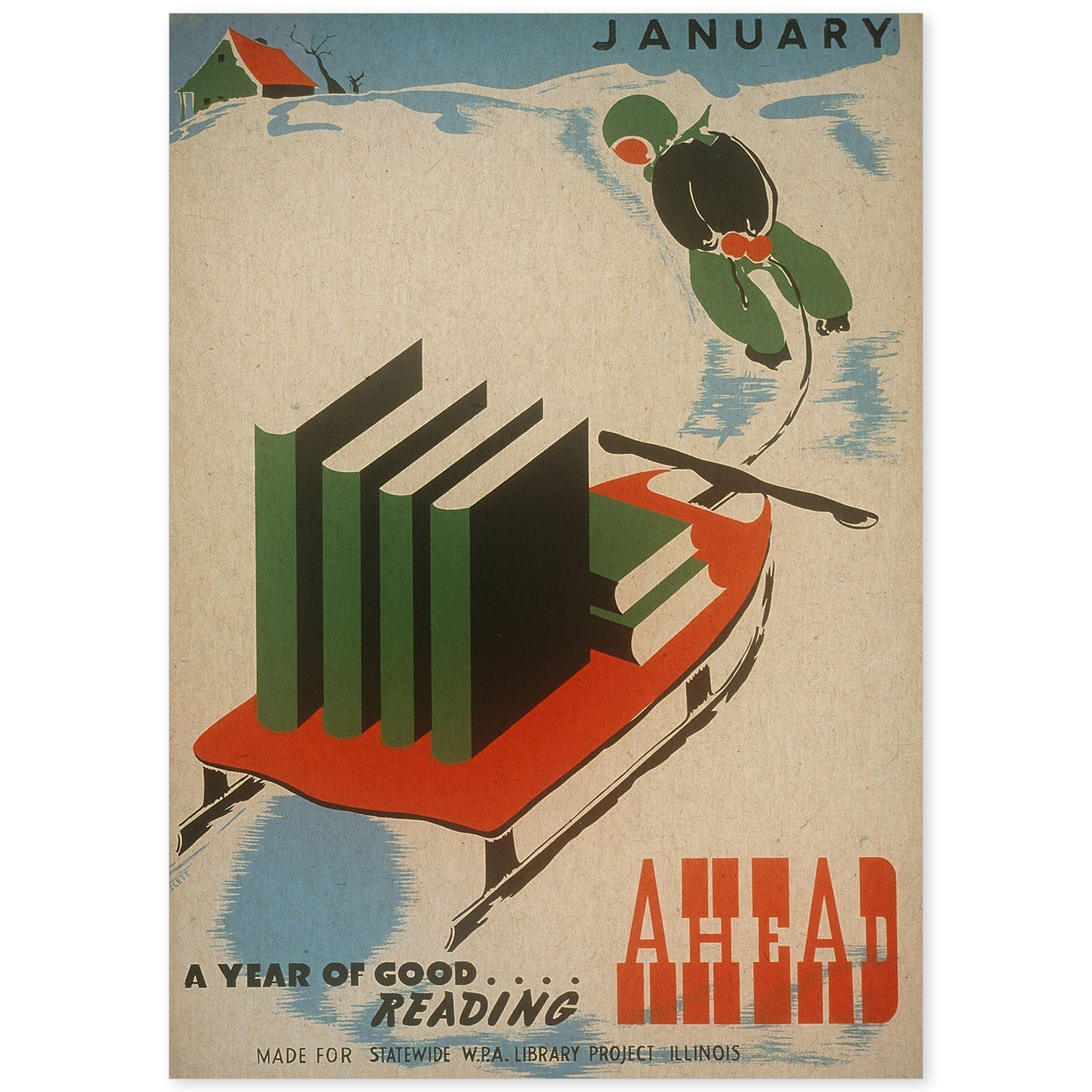 Poster vintage. Cartel de biblioteca. Usa la biblioteca.-Artwork-Nacnic-A4-Sin marco-Nacnic Estudio SL