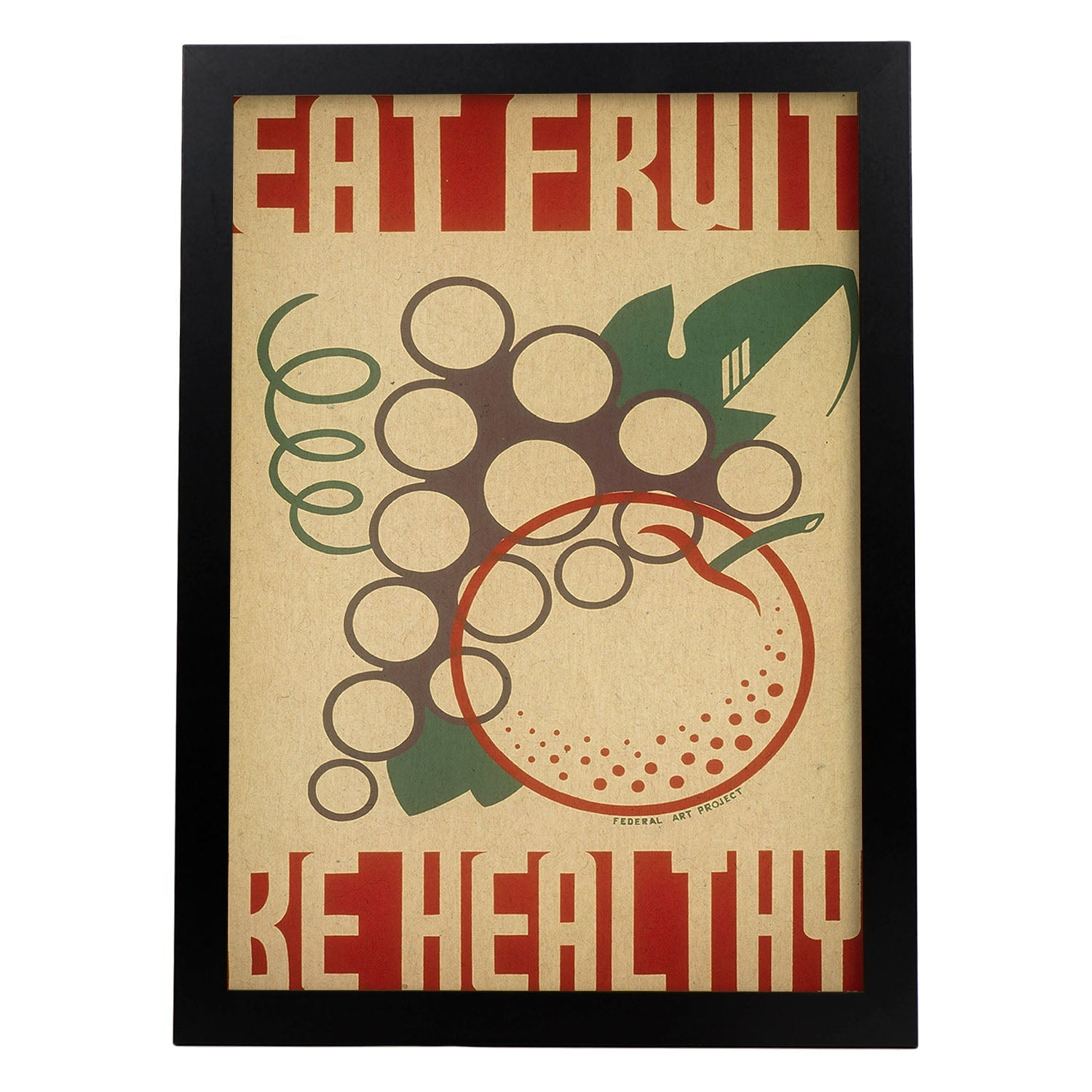 Poster vintage. Cartel de fruta. Come sano.-Artwork-Nacnic-A3-Marco Negro-Nacnic Estudio SL