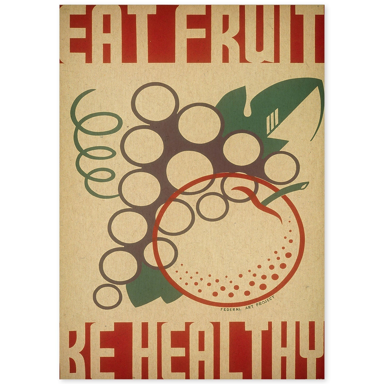 Poster vintage. Cartel de fruta. Come sano.-Artwork-Nacnic-A4-Sin marco-Nacnic Estudio SL