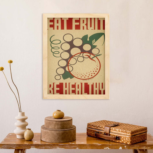 Poster vintage. Cartel de fruta. Come sano.-Artwork-Nacnic-Nacnic Estudio SL