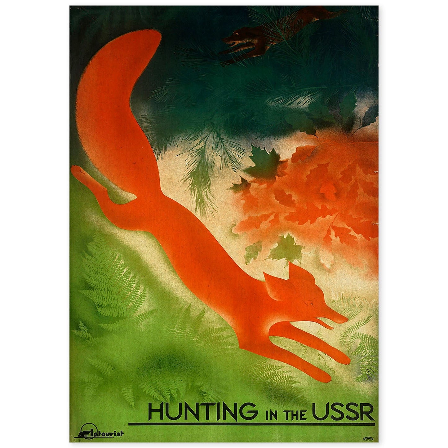 Poster vintage. Cartel de publicidad vintage. Cazando en la URSS.-Artwork-Nacnic-A4-Sin marco-Nacnic Estudio SL