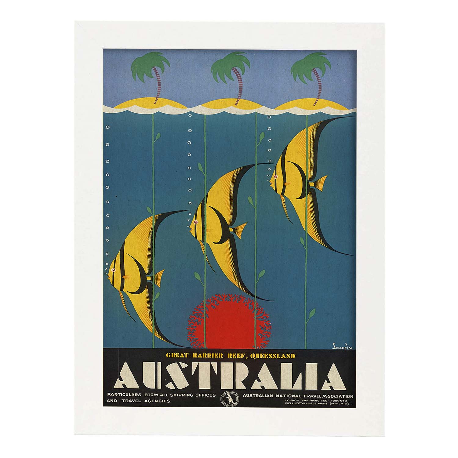 Poster vintage. Cartel de publicidad vintage. Conoce Australia.-Artwork-Nacnic-A3-Marco Blanco-Nacnic Estudio SL