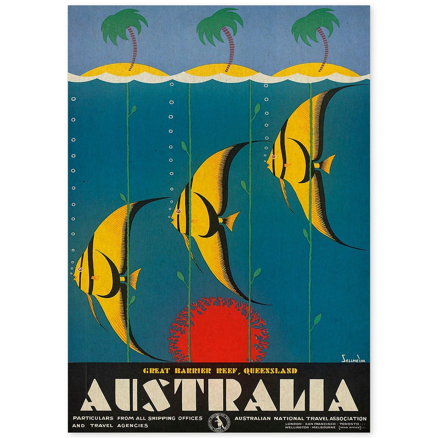 Poster vintage. Cartel de publicidad vintage. Conoce Australia.-Artwork-Nacnic-A4-Sin marco-Nacnic Estudio SL