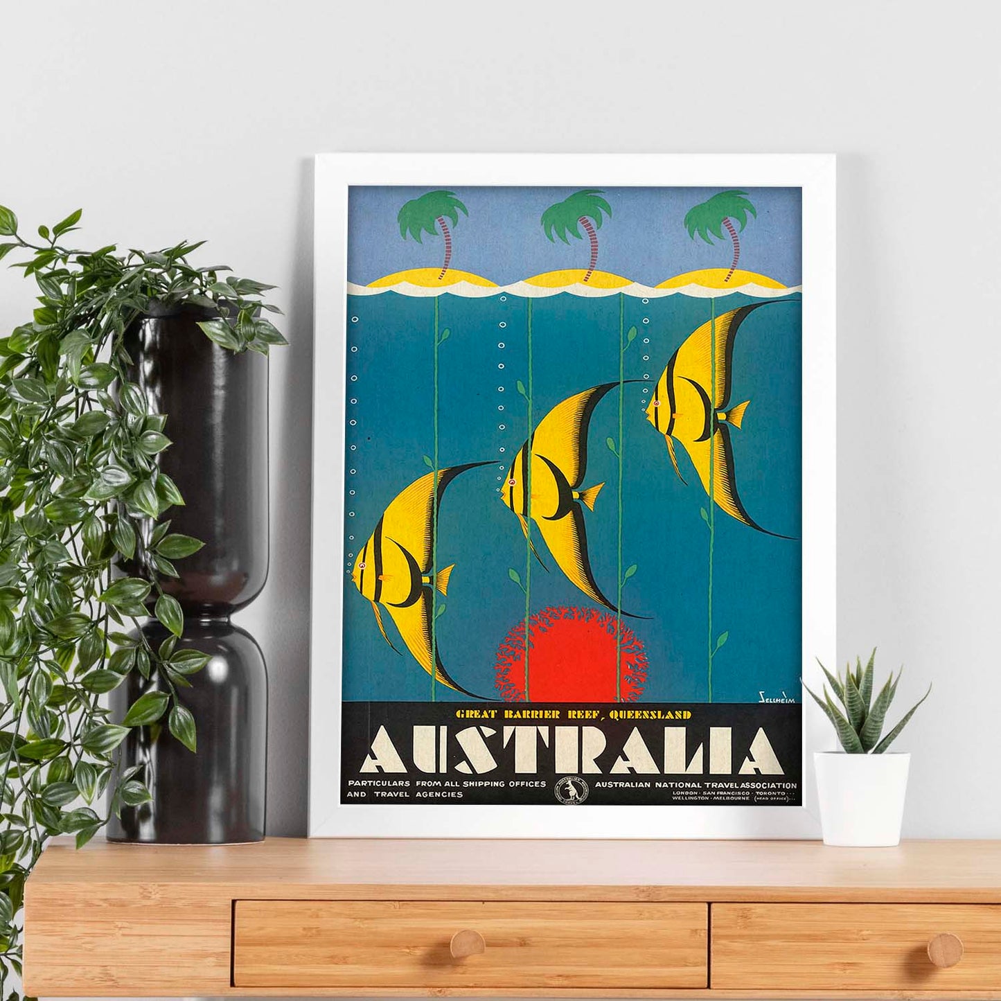Poster vintage. Cartel de publicidad vintage. Conoce Australia.-Artwork-Nacnic-Nacnic Estudio SL