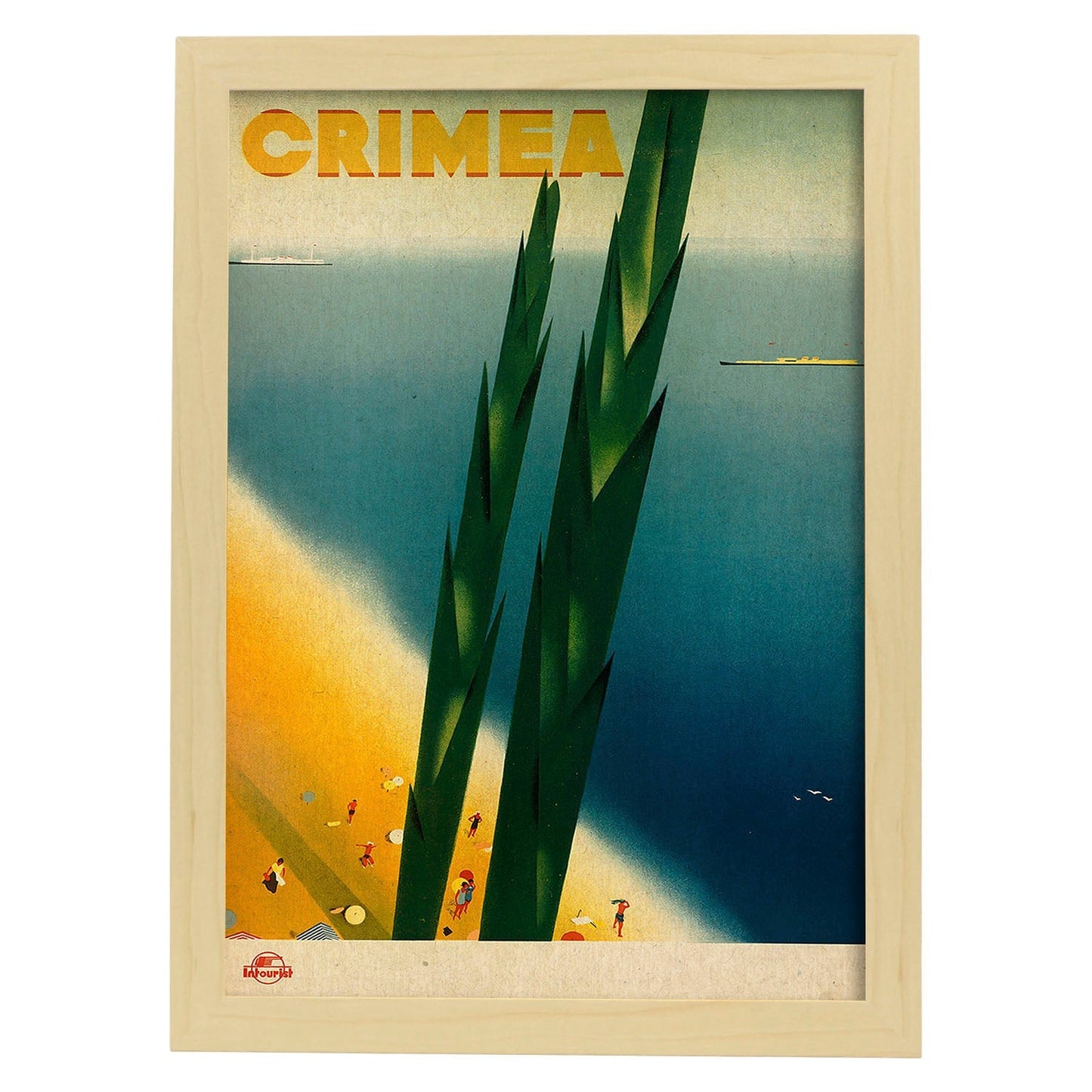 Poster vintage. Cartel de publicidad vintage. Conoce Crimea.-Artwork-Nacnic-A3-Marco Madera clara-Nacnic Estudio SL