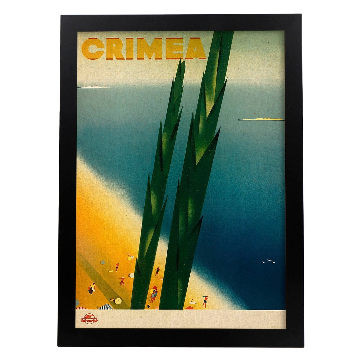 Poster vintage. Cartel de publicidad vintage. Conoce Crimea.-Artwork-Nacnic-A3-Marco Negro-Nacnic Estudio SL