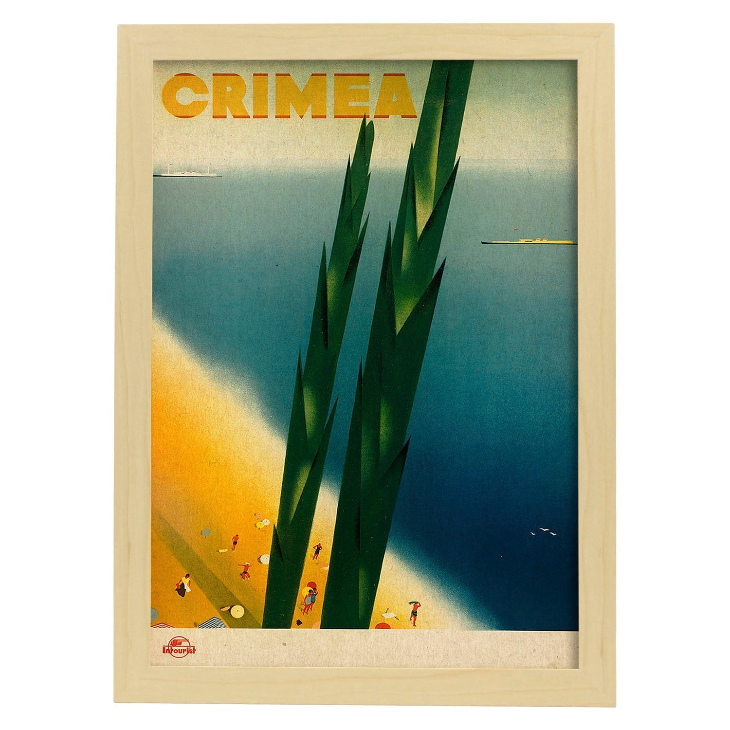 Poster vintage. Cartel de publicidad vintage. Conoce Crimea.-Artwork-Nacnic-A4-Marco Madera clara-Nacnic Estudio SL