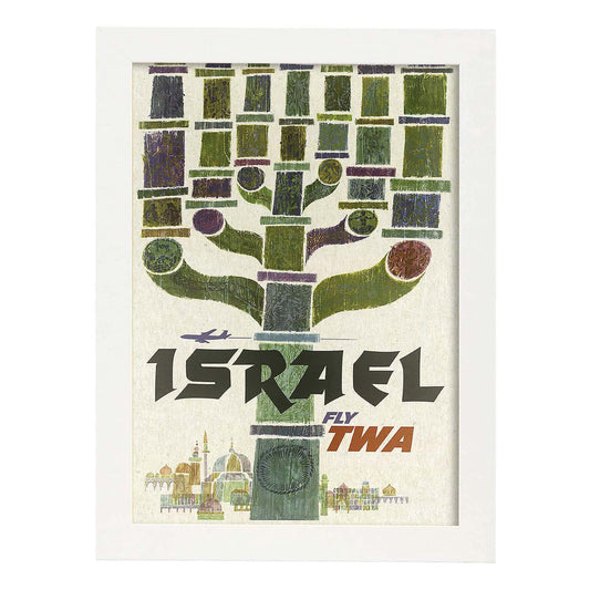 Poster vintage. Cartel de publicidad vintage. Conoce Israel.-Artwork-Nacnic-A4-Marco Blanco-Nacnic Estudio SL