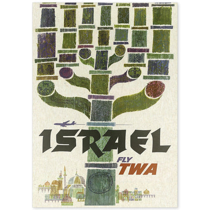 Poster vintage. Cartel de publicidad vintage. Conoce Israel.-Artwork-Nacnic-A4-Sin marco-Nacnic Estudio SL