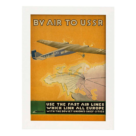 Poster vintage. Cartel de publicidad vintage. Conoce la URSS.-Artwork-Nacnic-A4-Marco Blanco-Nacnic Estudio SL