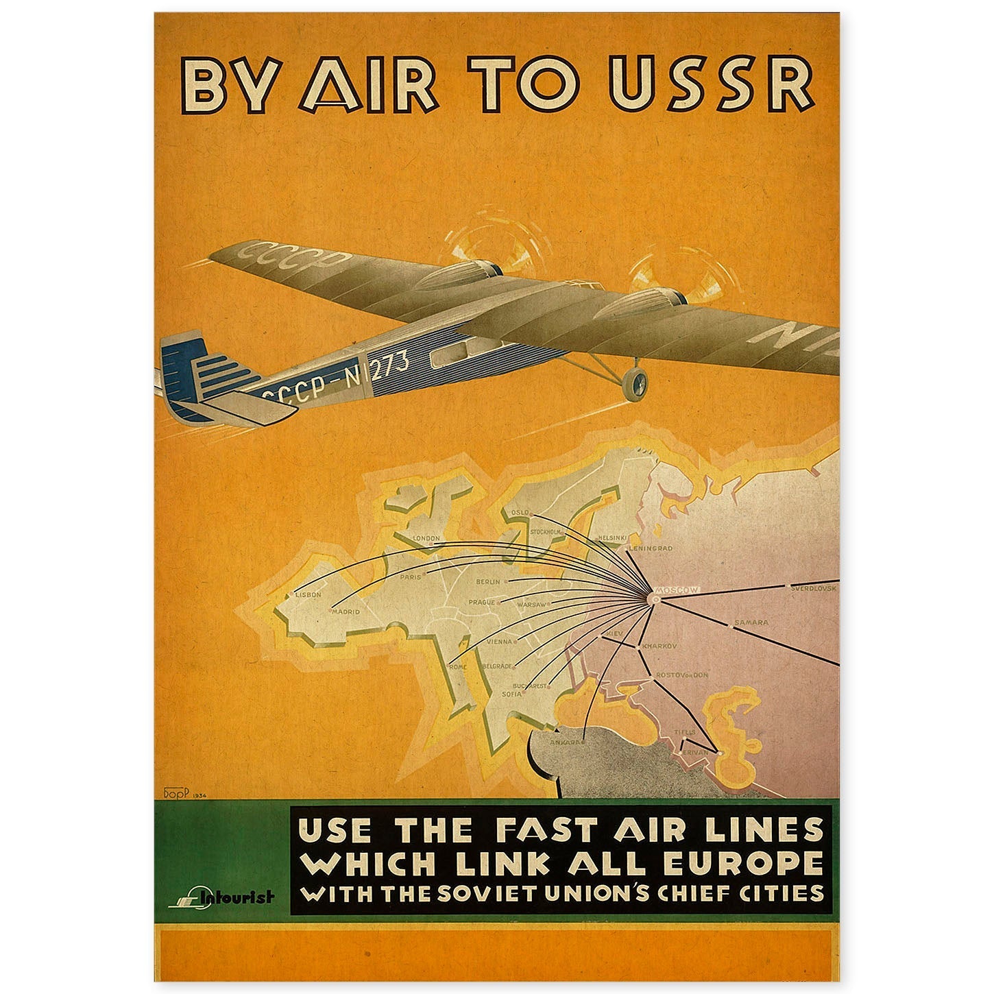 Poster vintage. Cartel de publicidad vintage. Conoce la URSS.-Artwork-Nacnic-A4-Sin marco-Nacnic Estudio SL