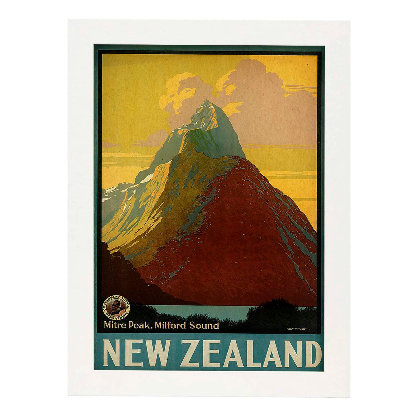 Poster vintage. Cartel de publicidad vintage. Conoce Nueva Zelanda.-Artwork-Nacnic-A3-Marco Blanco-Nacnic Estudio SL