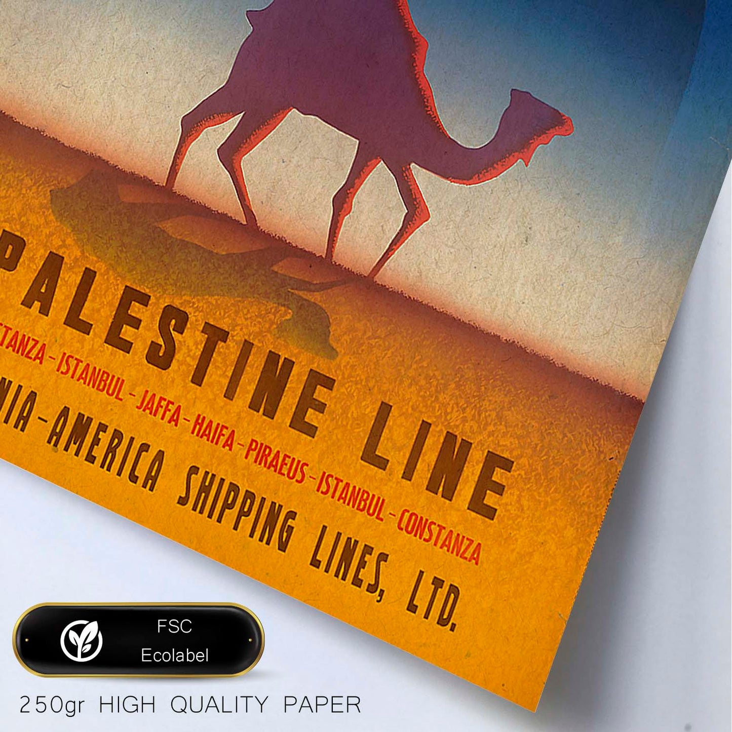 Poster vintage. Cartel de publicidad vintage. Conoce palestina.-Artwork-Nacnic-Nacnic Estudio SL