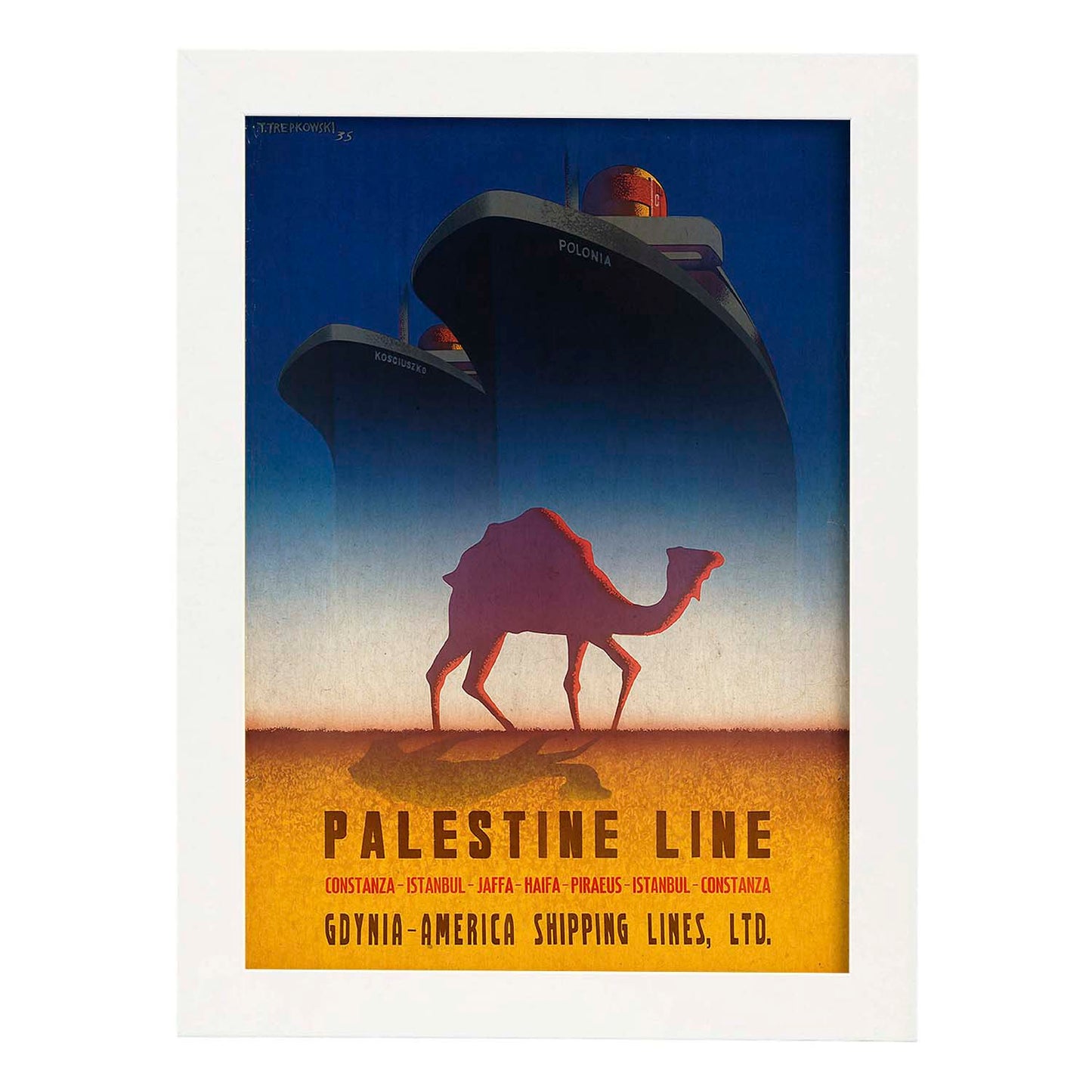 Poster vintage. Cartel de publicidad vintage. Conoce palestina.-Artwork-Nacnic-A3-Marco Blanco-Nacnic Estudio SL