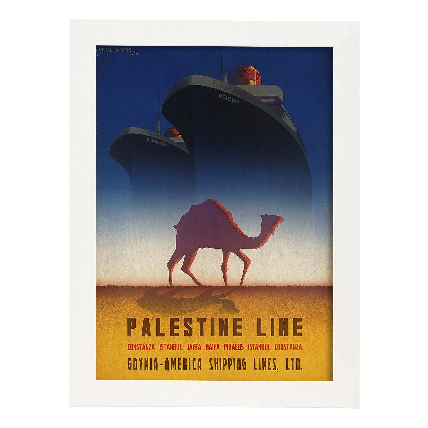 Poster vintage. Cartel de publicidad vintage. Conoce palestina.-Artwork-Nacnic-A3-Marco Blanco-Nacnic Estudio SL